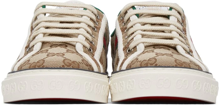 Beige GG Supreme 'Gucci Tennis 1977' Sneakers - Image 4